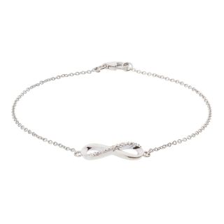 Vòng tay vô cực đính kim cương bằng bạc Sterling