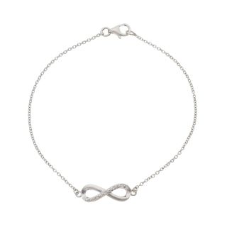 Vòng tay vô cực đính kim cương bằng bạc Sterling